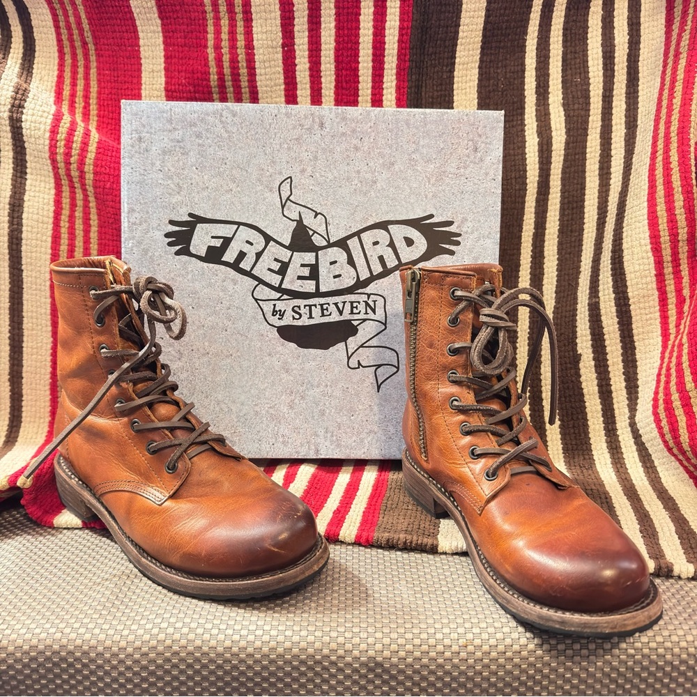 Freebird Women’s MANCHESTER Leather Lace-Up Zippered Booties - Size 9